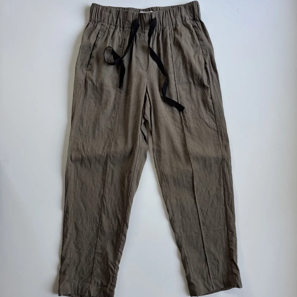 BABATON Errol Ankle Linen Blend Pant Womens‎ XXS Elastic Waist Comfort Beach 2XS